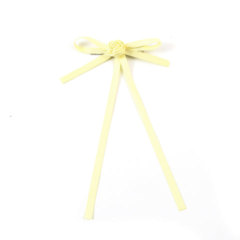 Halo Luxe Pale Yellow Darla Satin Longtail Clip
