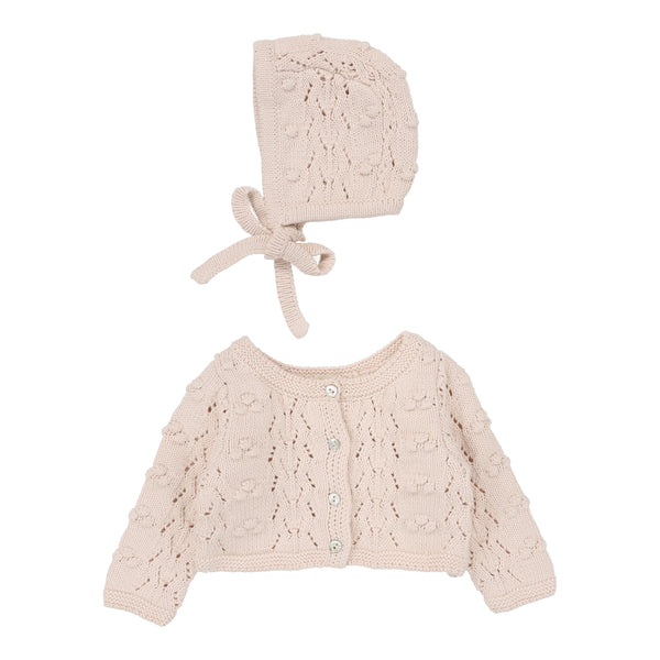 Lilette Petal Popcorn Weave Cardigan Set