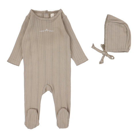 Lilette Oat Crown Pointelle Graphic Footie Set PGFS-OC