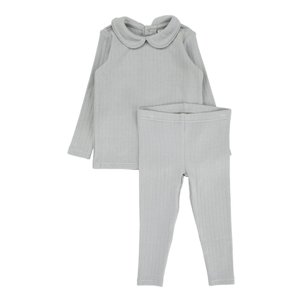 Lilette Light Blue Peter Pan Fine Pointelle Collar Set FPCS-LBP