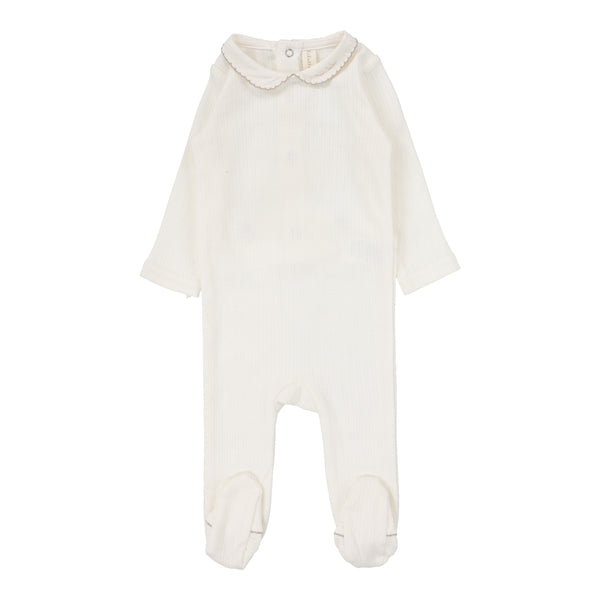 Lilette Winter White/Oat Edged Collar Footie