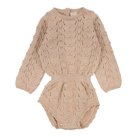 Lil Legs Analogie Dusty Pink Baby Girl Knit Romper BBKR-DPNK