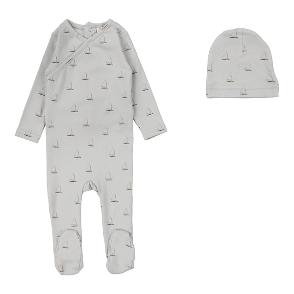 Lilette Light Blue/Nautical Footie Set