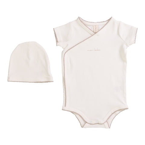 Lilette Winter White/Oat Scalloped Edge Onesie Set