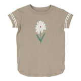 Lil Legs Taupe Flower Short Sleeve Dress