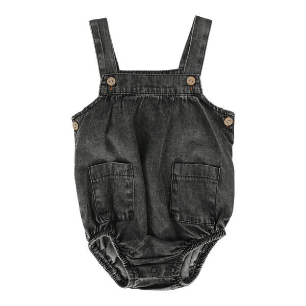 Lil Legs Boys Black Stonewash Romper