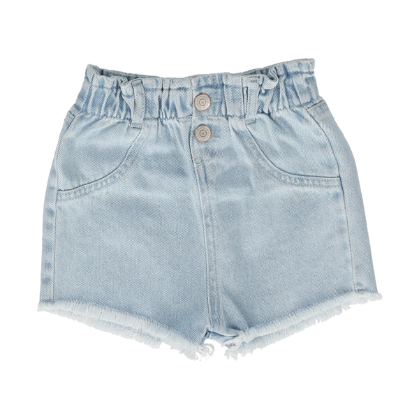 Lil Legs Light Wash Paperbag Shorts