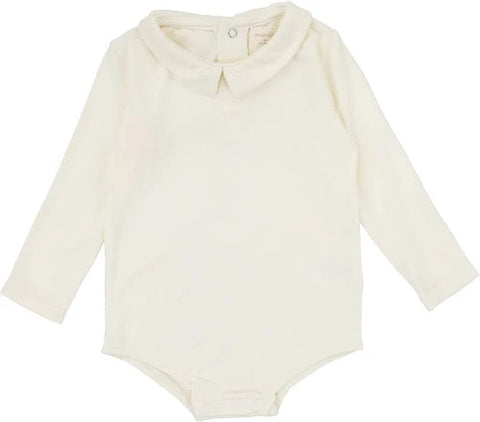 Lil Legs Winter White Collar Onesie