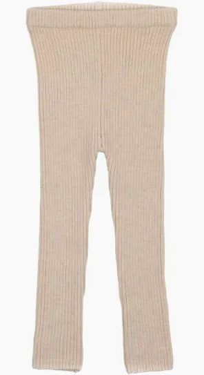 Lil Legs Basic Ecru Knit Leggings