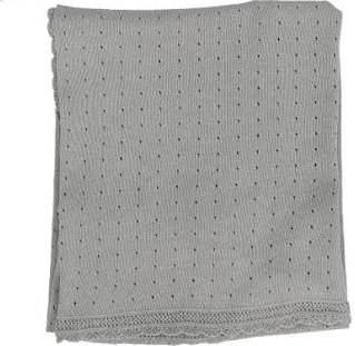 Lilette Light Blue Dotty Knit Blanket