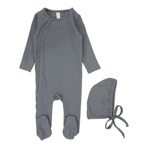 Lilette Slate Speckled Footie Set