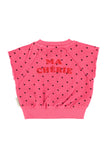 Piupiuchick  Pink Cherry Print Sleeveless Sweatshirt