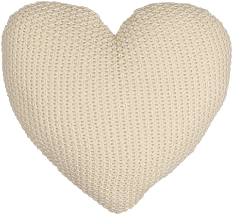 Spool Fine Knits Ecru Heart Cushion