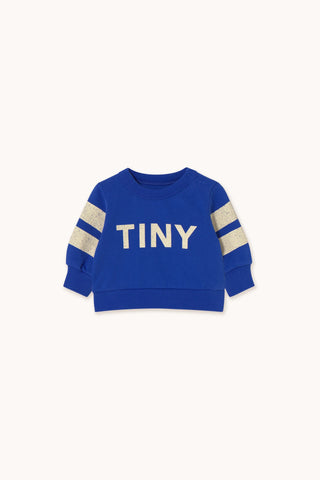 Tinycottons Baby Ultramarine Stripes Logo Sweatshirt