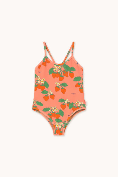 Tinycottons Dark Pink Strawberries Swimsuit