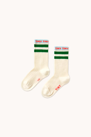 Tinycottons Light Cream/Dark Emerald Tiny Medium Height Socks