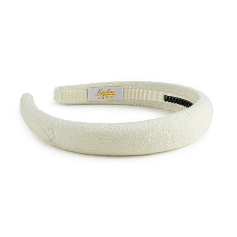 Halo Luxe Ivory Signature Terry Logo Headband