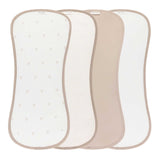 Ely's & Co Tan Gingham Bear Burp Cloth Set