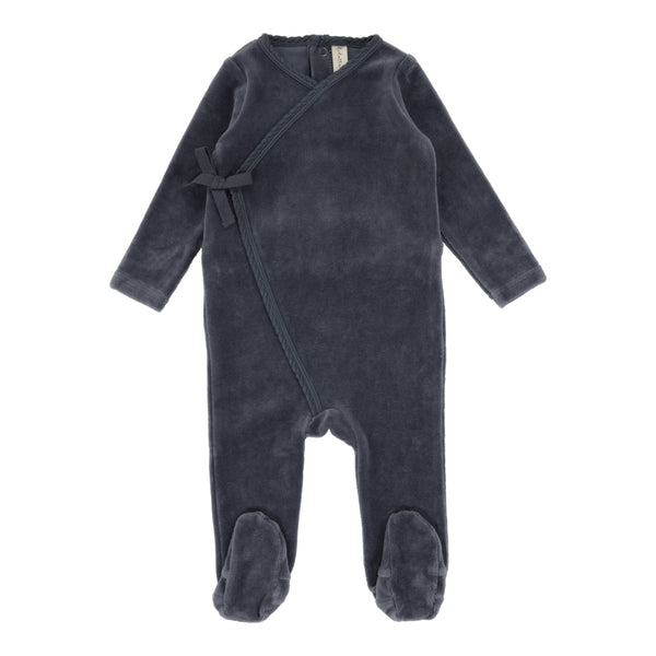 Lilette Slate Velour Wrap Footie