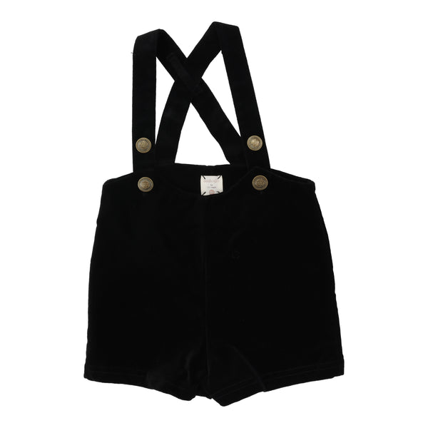 Lil Legs Analogie Black Velvet Suspender Shorts