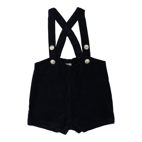 Lil Legs Analogie Navy Velvet Suspender Shorts