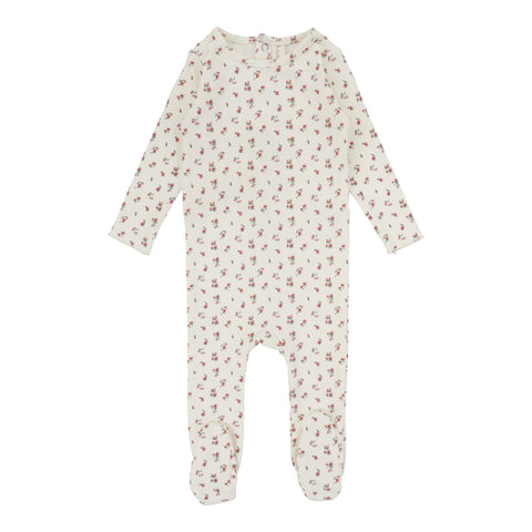 Lilette Cream Vintage Floral Footie