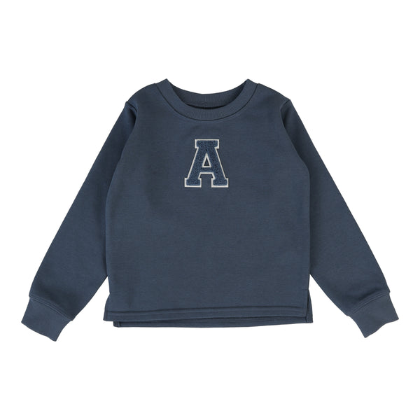 Lil Legs Off Blue Sherpa Varsity Top SVT-OFBL