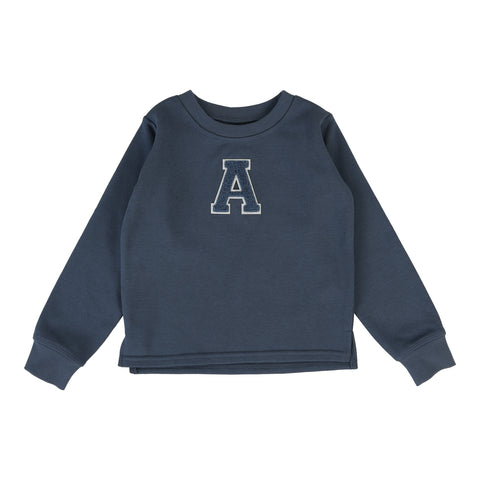 Lil Legs Off Blue Sherpa Varsity Top SVT-OFBL