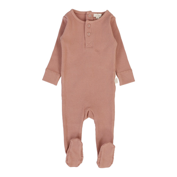 Lil Legs Analogie Berry Ribbed Henley Footie RHF-BRY