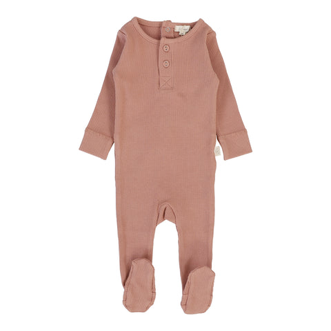Lil Legs Analogie Berry Ribbed Henley Footie RHF-BRY