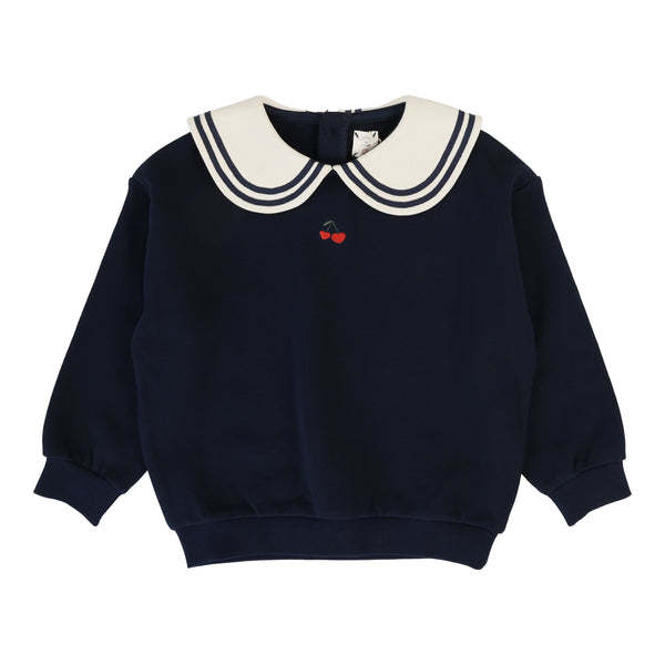 Lil Legs Navy Embroidered Cherry Sweatshirt BVGS-NAVY