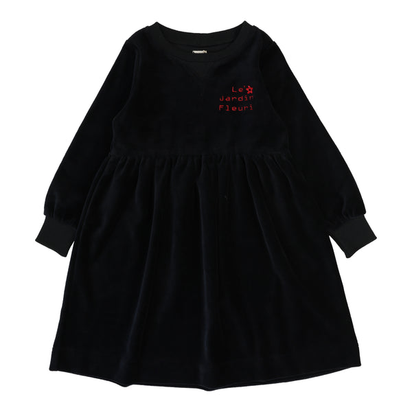 Lil Legs Black Velour Dress VD-BLA