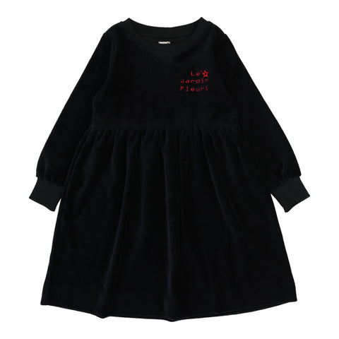 Lil Legs Black Velour Dress VD-BLA
