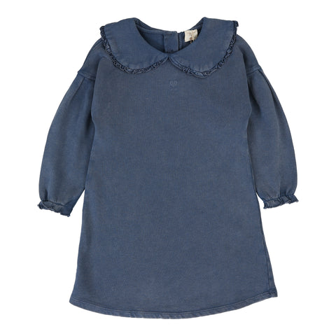Lil Legs Blue Wash Sweatshirt Dress WSD-BLWSH