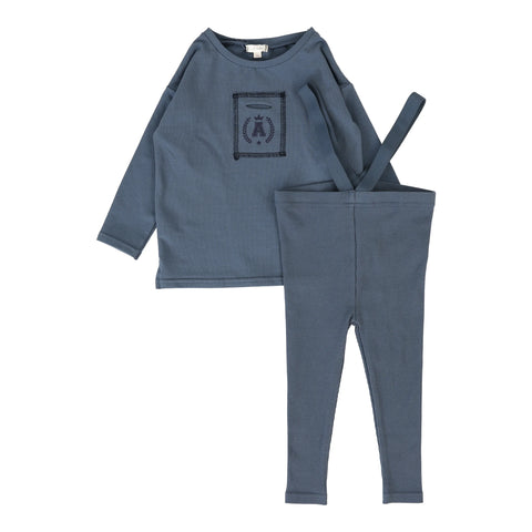 Lil Legs Off Blue Toddler Boys Pocket Tee Set