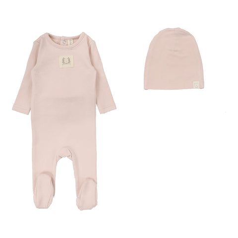 Lilette Soft Pink Pointelle Emblem Footie Set PEFS-SPNK