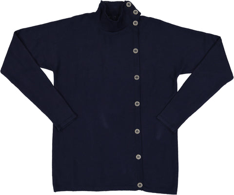 Coco Blanc Navy Side Button Sweater