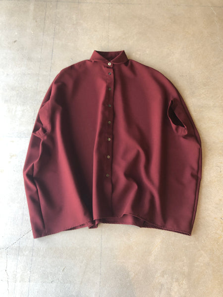 Nunu Forme Deep Red Oversized Shirt Dress