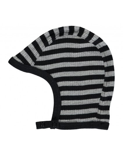 MarMar Copenhagen Black & Grey Stripe Bonnet