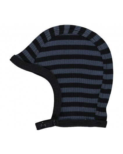 MarMar Copenhagen Black & Blue Stripe Bonnet