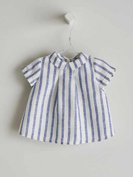 Nanos Stripe Blue Baby Shirt