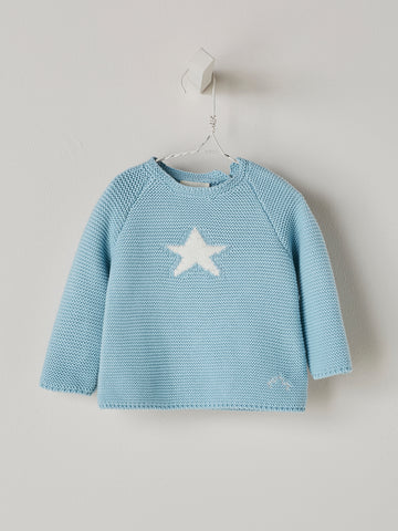 Nanos Teal Blue Star Sweater