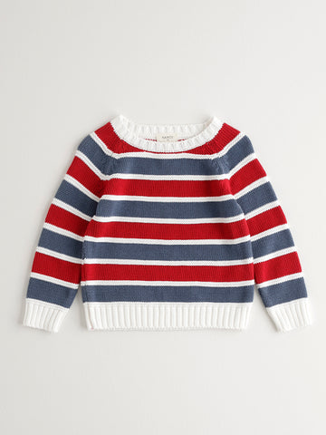 Nanos Blue & Red Stripe Sweater