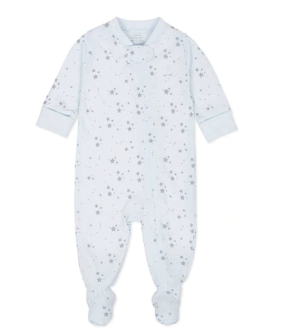 Livly Stockholm Light Blue Stars Zipper Footie