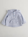 Nanos Stripe Long Sleeve Hooded Baby Shirt