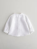 Nanos White Baby Long Sleeve Linen Shirt