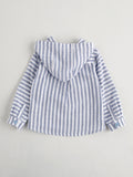 Nanos Blue Stripe Boys Hooded Shirt