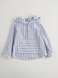 Nanos Blue Stripe Boys Hooded Shirt