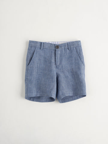 Nanos Blue Linen Shorts