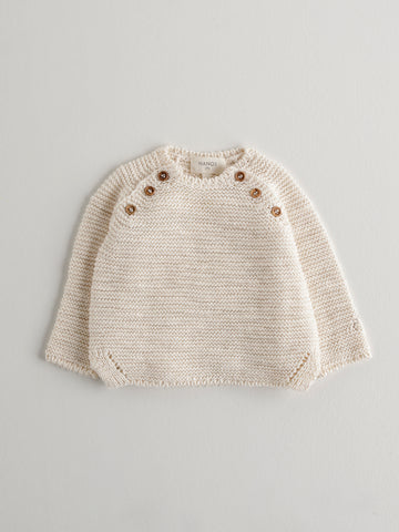 Nanos Baby Sand Crew Neck Knit Sweater